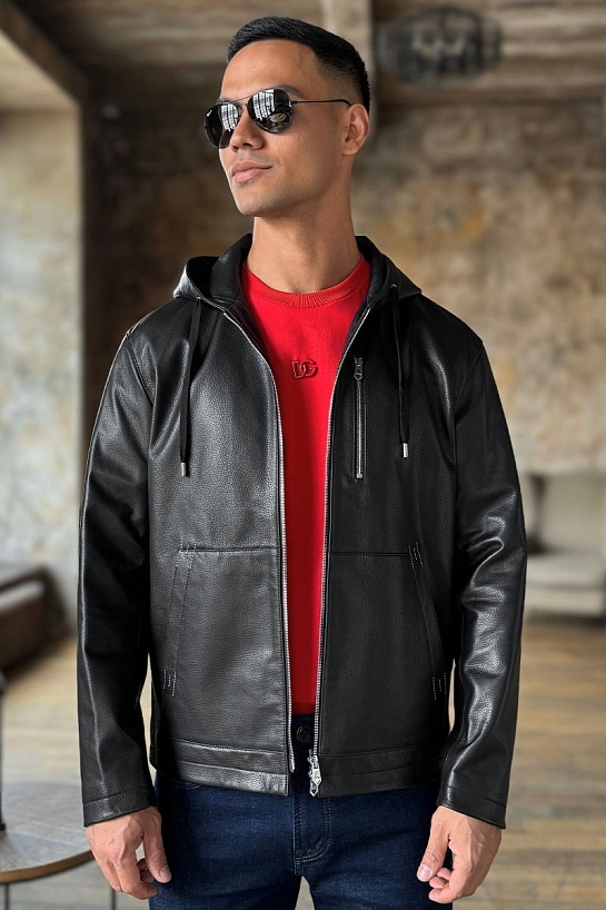 Мужская кожаная куртка Hermes premium