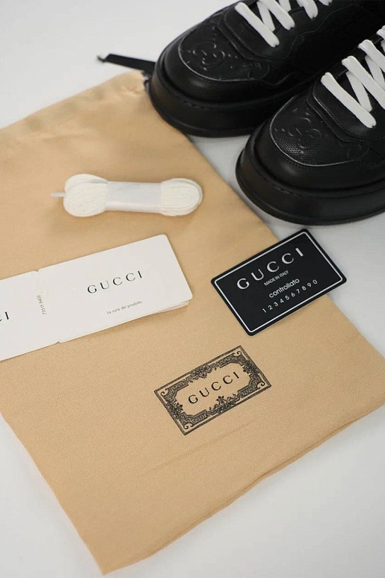 Комбинированные кроссовки Gucci Interlocking G - Black