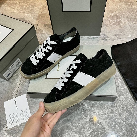 Замшевые кроссовки Tom Ford Cambridge - Black / White