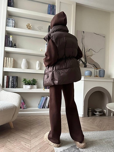 Женский костюм тройка на флисе Schiaparelli premium - Brown   