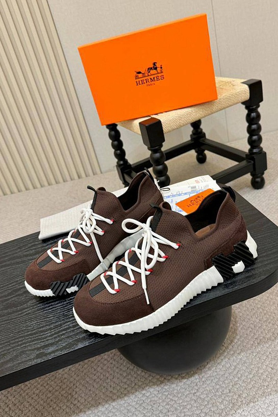 Текстильные кроссовки Hermes lift slip-on