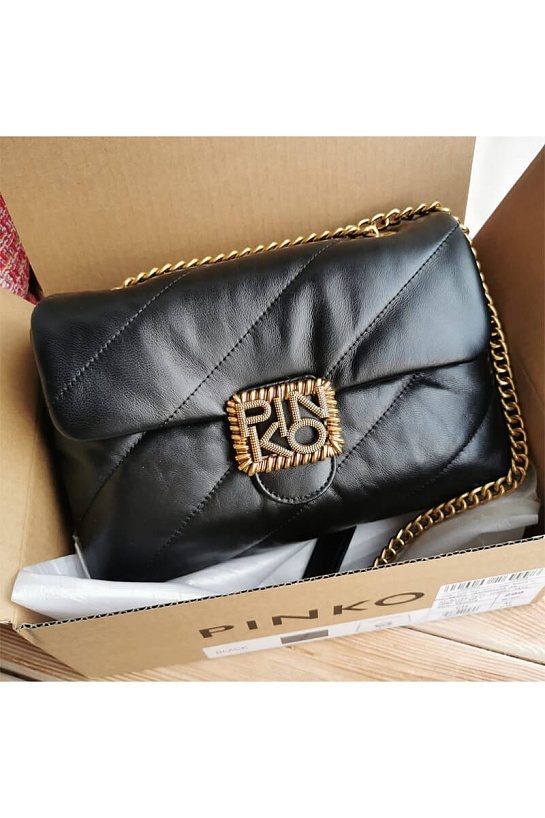 Кожаная сумка Love Puff 28x19 см
