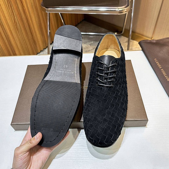 Мужские замшевые ботинки Bottega Veneta Intrecciato - Black