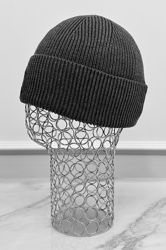 Мужская тёмно-серая шапка Billionaire logo-patch