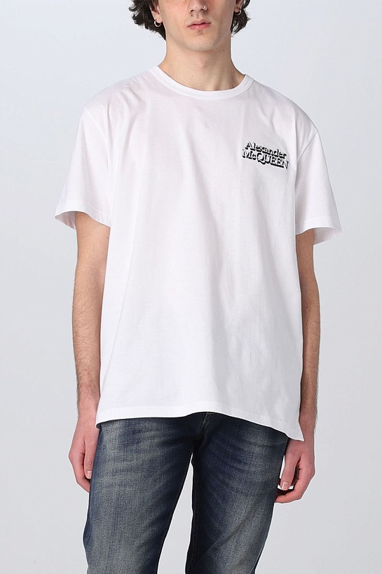 Мужская белая футболка Alexander McQueen