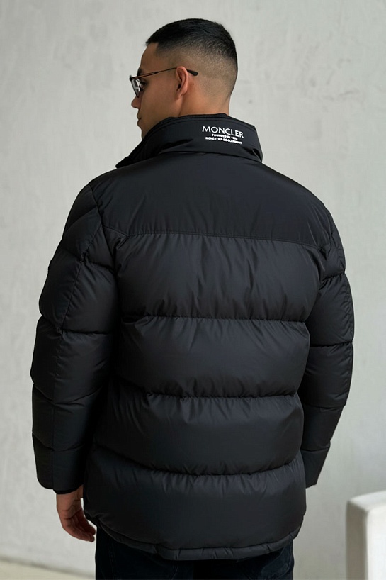 Утеплённая куртка Moncler Peuplier logo-patch - Black