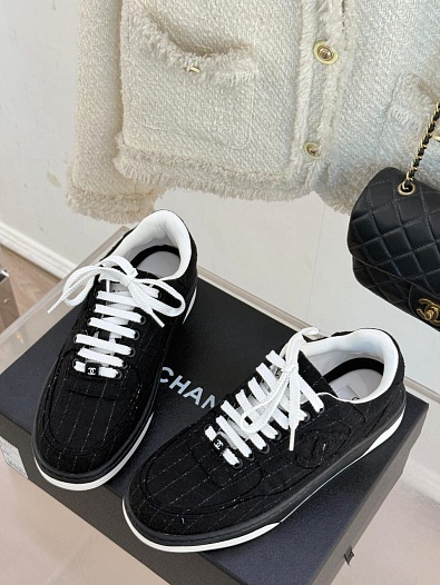 Женские кроссовки Chanel Premium - Black   