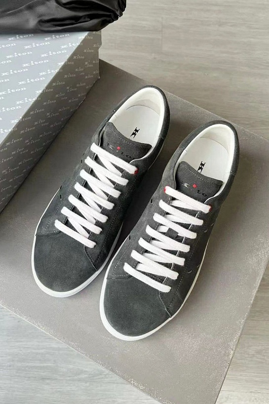 Замшевые кроссовки Kiton - Grey