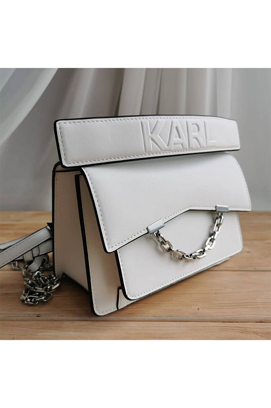 Кожаная сумка-сетчел Karl Lagerfeld Seven 21x15 см