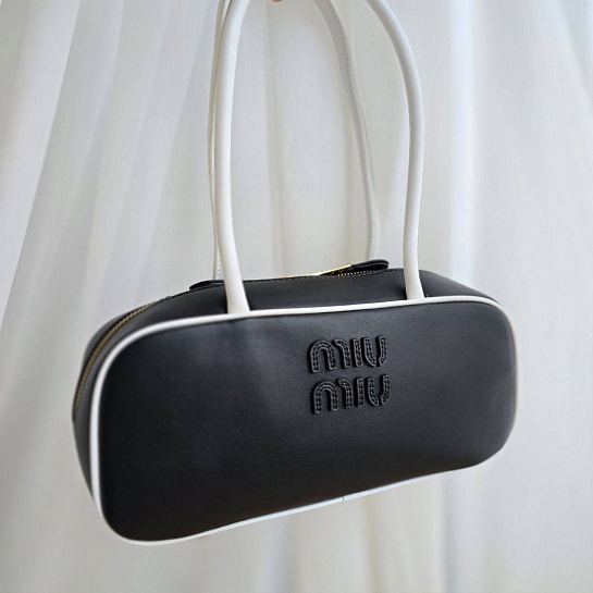 Кожаная сумка тоут MIU MIU Beau 29x14 см - Black