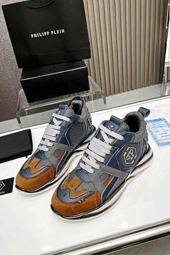 Мужские кроссовки Philipp Plein Hurricane - Blue / Brown   
