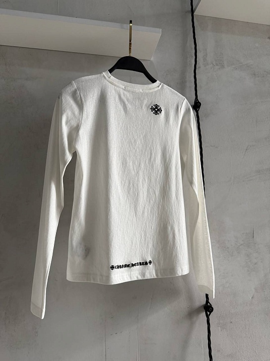 Женский белый лонгслив Chrome Hearts premium