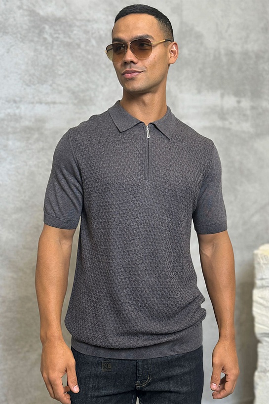 Мужское поло Stefano Ricci серого цвета