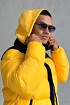 Утеплённая куртка Moncler Peuplier logo-patch - Yellow / Black