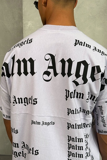 Светло-фиолетовая оверсайз футболка Palm Angels Ultra Logo   