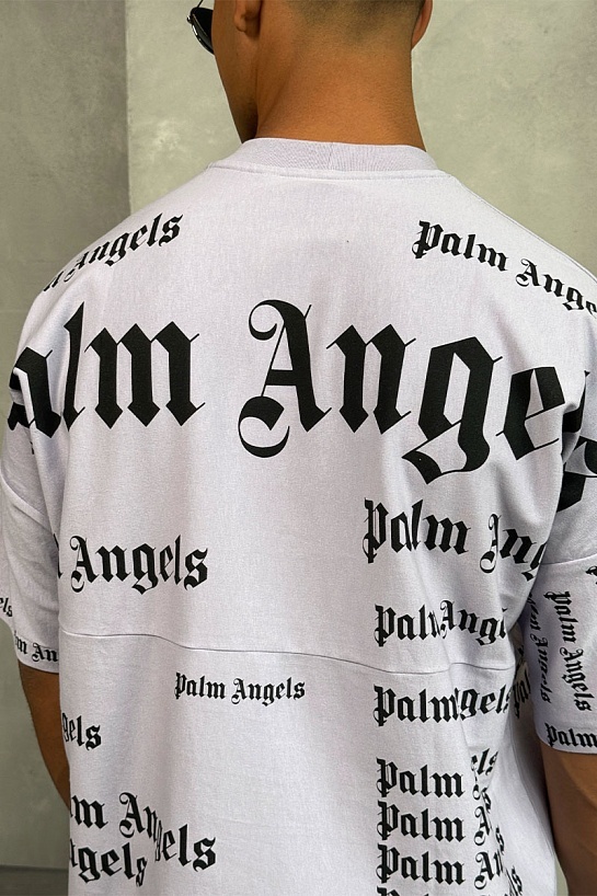 Светло-фиолетовая оверсайз футболка Palm Angels Ultra Logo