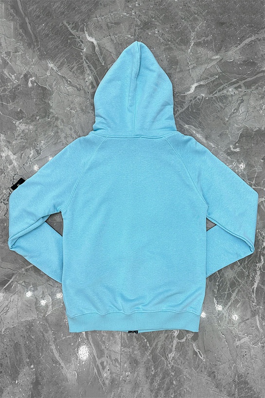 Голубая кофта на молнии Stone Island compass-patch