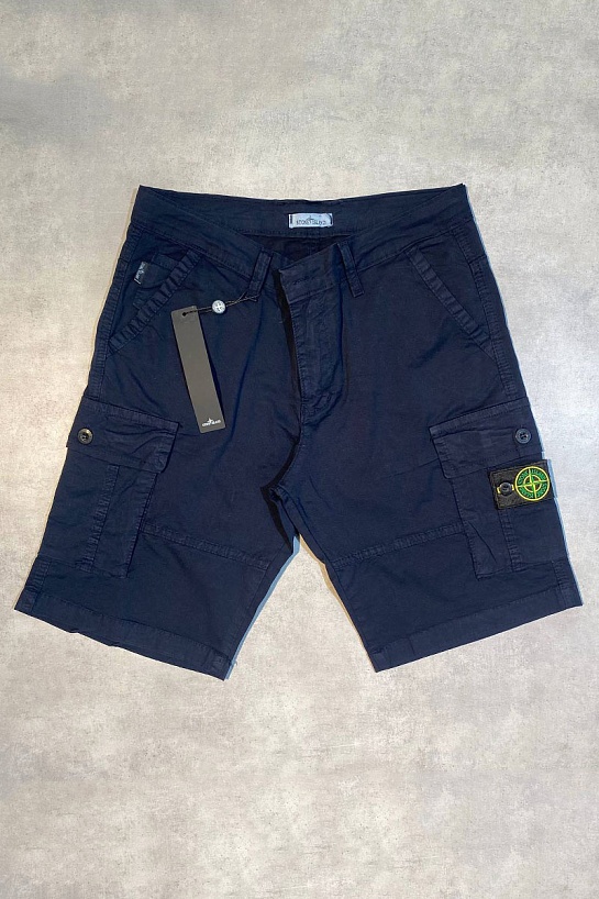 Синие шорты Stone Island cargo compass-patch