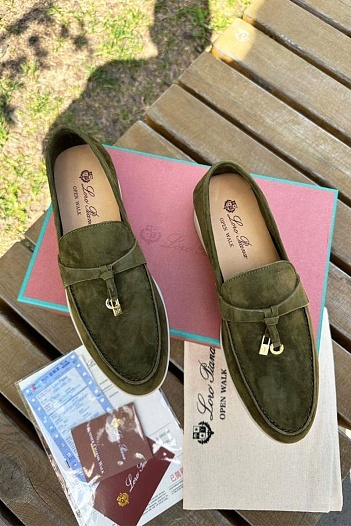 Женские замшевые лоферы Loro Piana Open Walk   