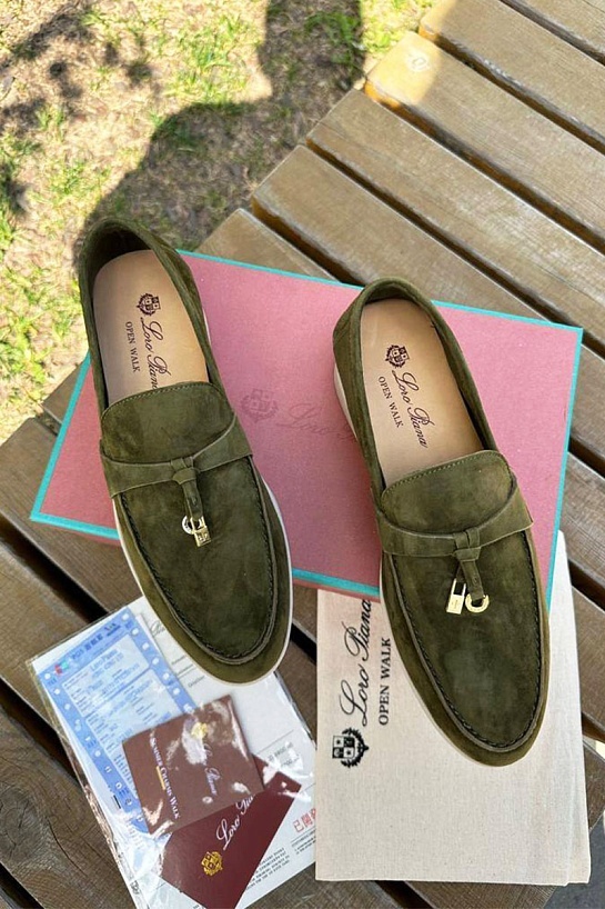 Женские замшевые лоферы Loro Piana Open Walk