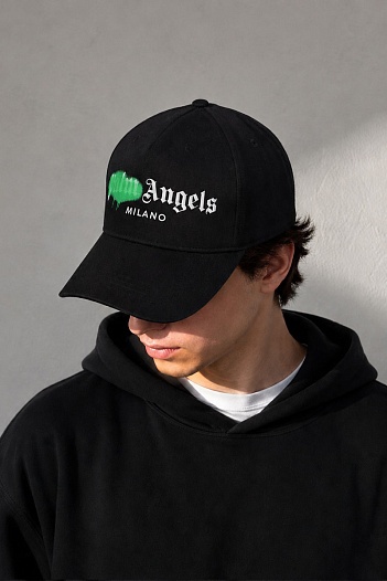 Чёрная бейсболка Palm Angels Milano Sprayed   
