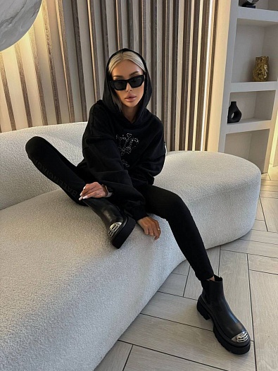 Женские черные леггинсы Balenciaga   