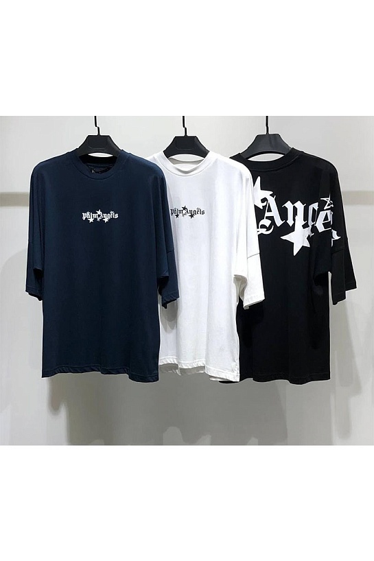 Белая оверсайз футболка Palm Angels "Stars"