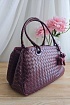 Кожаная сумка Bottega Veneta Basket 30x20 см - Burgundy