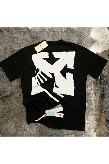 Чёрная оверсайз футболка Off-White Hand Arrow   