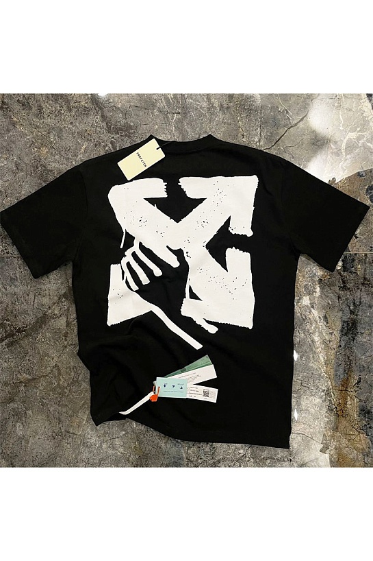 Чёрная оверсайз футболка Off-White Hand Arrow
