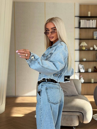 Женская джинсовая куртка MIU MIU premium   