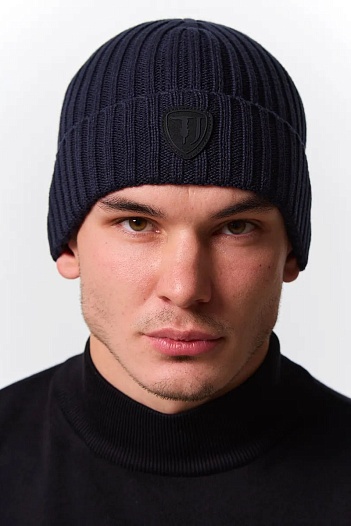 Мужская шапка Trussardi logo-patch - Navy   