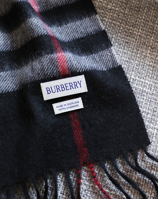 Шарф Burberry two-tone Check premium 168x30 см - Black