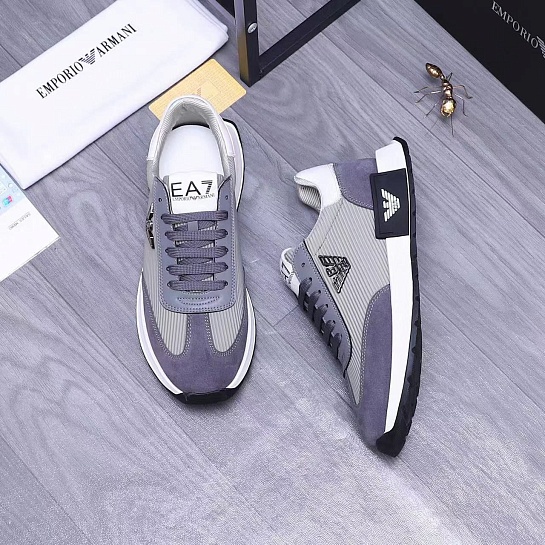 Мужские кроссовки Emporio Armani logo-plaque - Grey