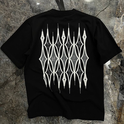 Футболка чёрного цвета Amiri Argyle Monogram   
