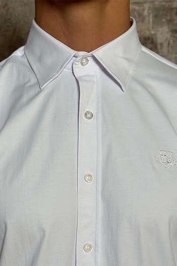 Мужская рубашка Loro Piana белого цвета   