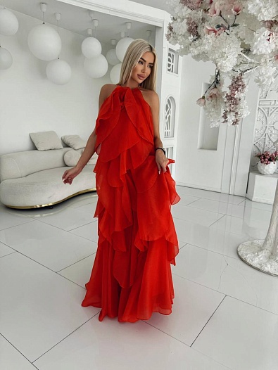Женское воздушное платье красного цвета Zimmermann   