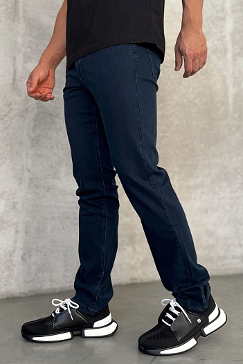 Мужские джинсы тёмно-синего цвета Loro Piana straight fit   