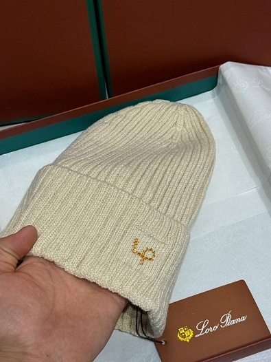 Шапка Loro Piana premium logo-embroidered - Beige   