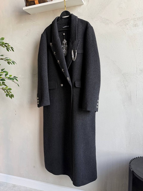 Женское шерстяное пальто Chrome Hearts premium