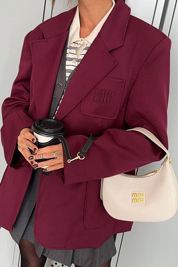Женский бордовый пиджак MIU MIU   