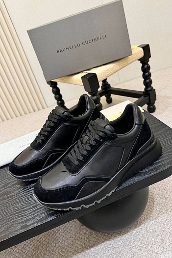 Мужские кожаные кроссовки Brunello Cucinelli   