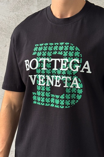 Чёрная оверсайз футболка Bottega Veneta   