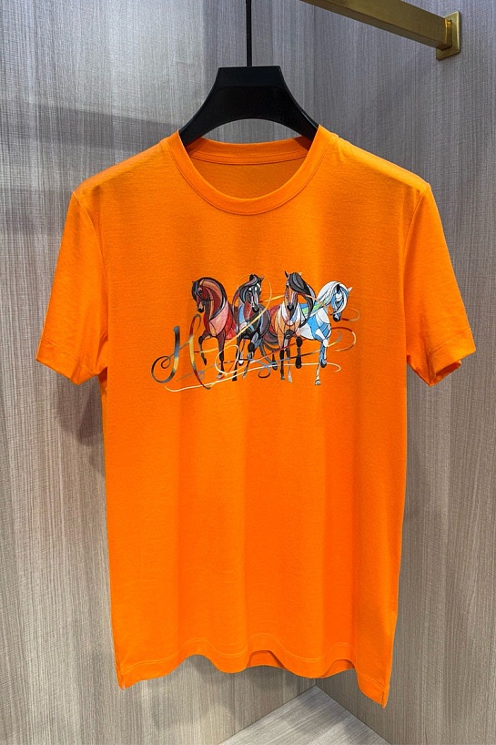 Футболка оранжевого цвета Hermes Premium