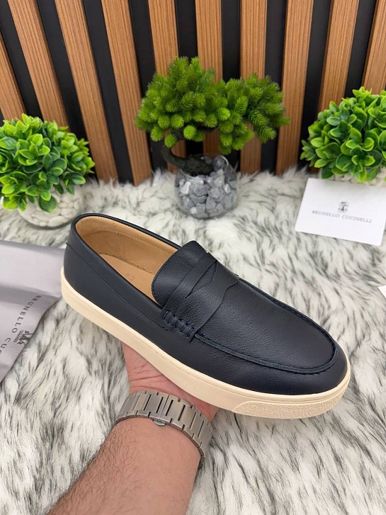 Мужские кожаные лоферы Brunello Cucinelli