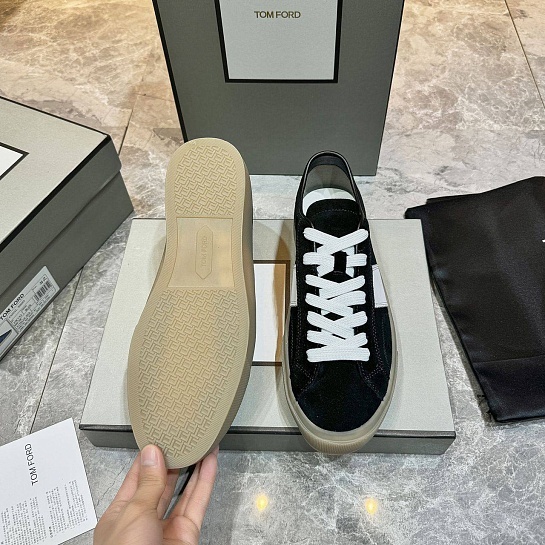 Замшевые кроссовки Tom Ford Cambridge - Black / White