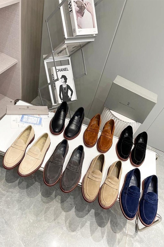 Замшевые лоферы Brunello Cucinelli unlined - Navy