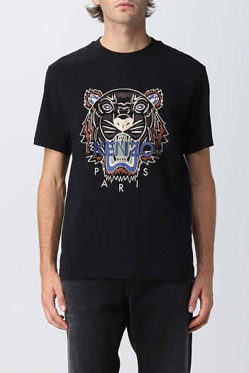 Футболка чёрного цвета Kenzo Tiger print   
