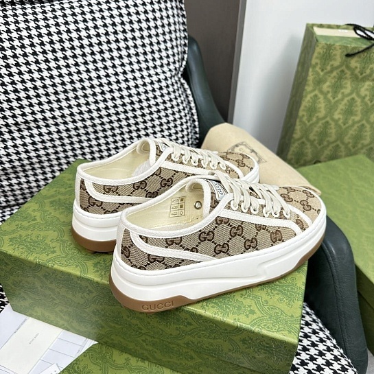 Женские кроссовки Gucci Premium - Brown