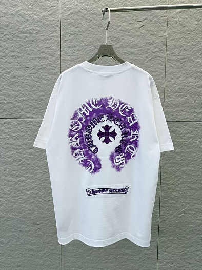 Белая оверсайз футболка Chrome Hearts premium   